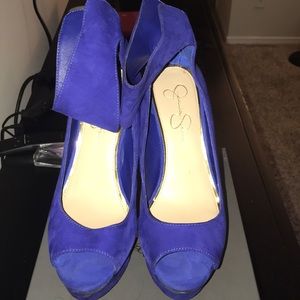 Electric Blue Suede Pumps!